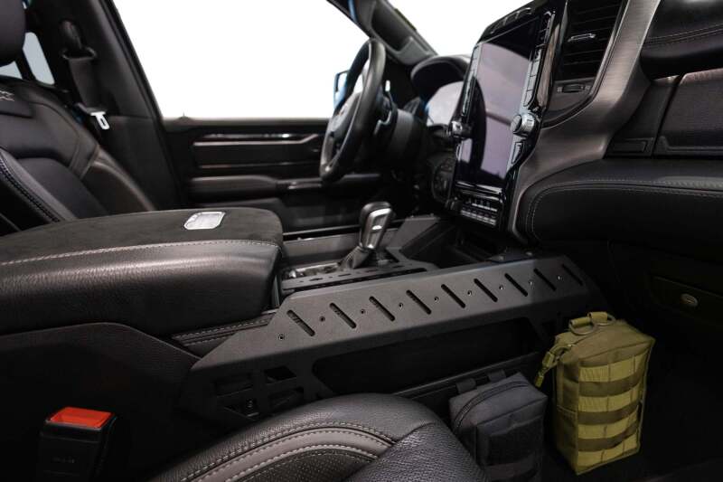 RAM 1500 TRX Center Console Molle Panels & Digital Device Bridge - Addictive Desert Designs - Hammer Black - `21-`27